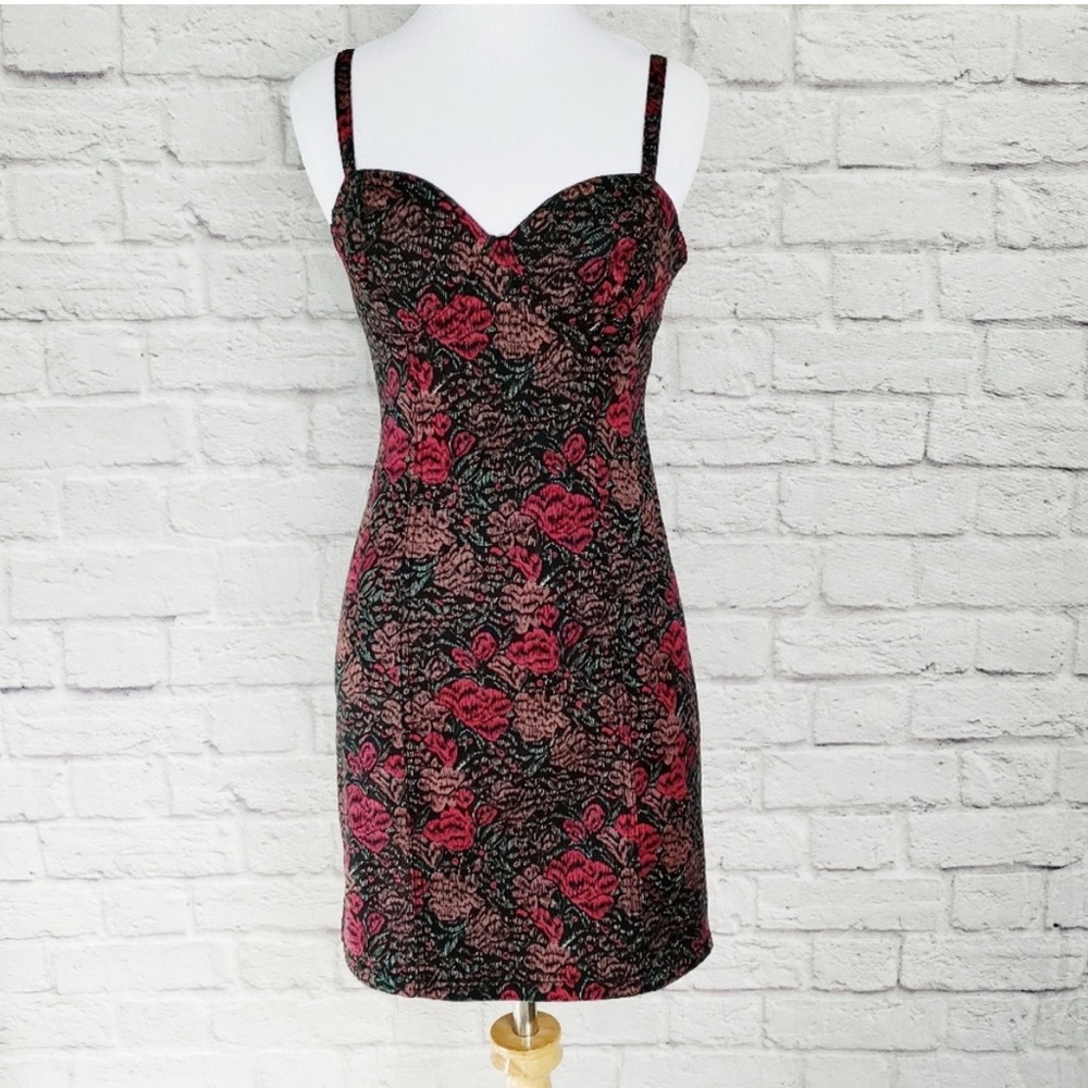 UO INSIGHT Bodycon Bustier Floral Dress